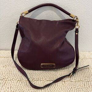 Marc Jacobs New York Deep Burgundy Pebbled Leather Handbag